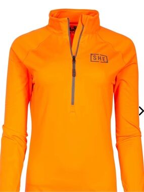 “SHE” Women's High-Vis Orange Quarter-Zip Performance Jacket